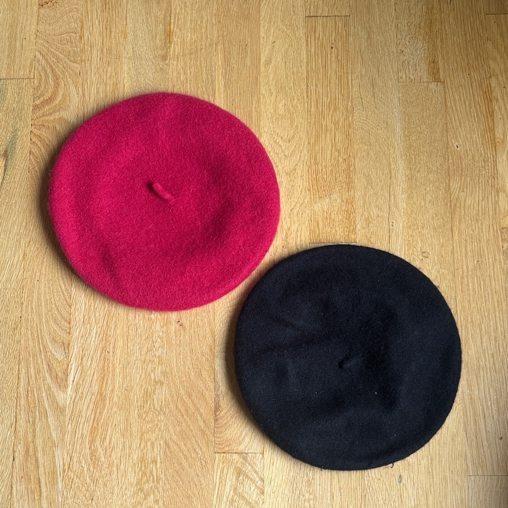 Wool Beret Pack - Red and Black